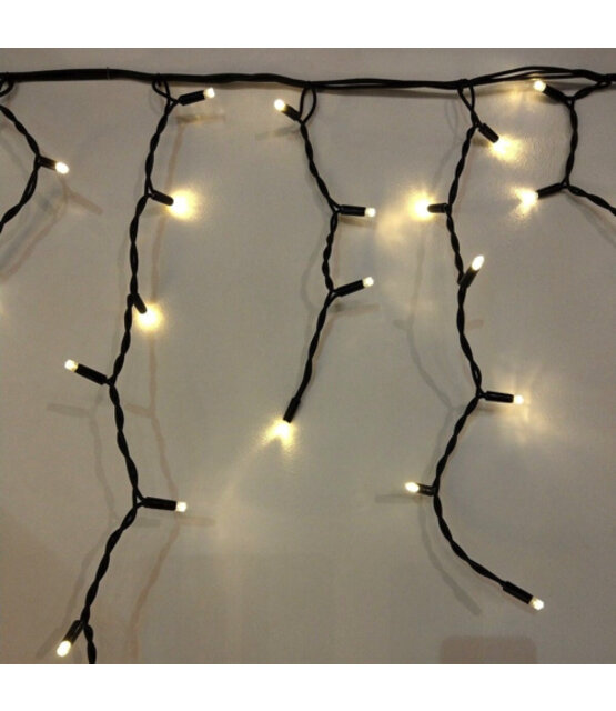20 meter x 0,4 meter - IJspegel kerstverlichting 100 LED’s – zwarte kabel - professioneel - IP65 waterdicht - LUKSUS