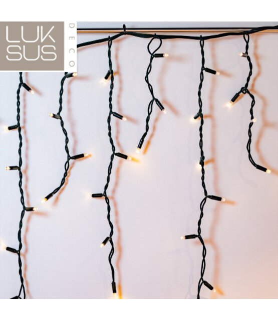 4 meter x 0,4 meter - IJspegel kerstverlichting 100 LED’s – zwarte kabel - professioneel - IP65 waterdicht - LUKSUS