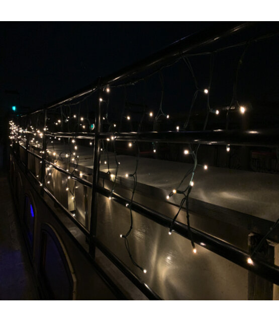 4 meter x 0,4 meter - IJspegel kerstverlichting 100 LED’s – zwarte kabel - professioneel - IP65 waterdicht - LUKSUS