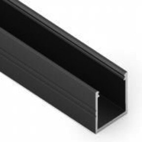 Zwart LED profiel 2 meter met opaal klikafdekking 18,8 mm x 18,6 mm - 20ZWART