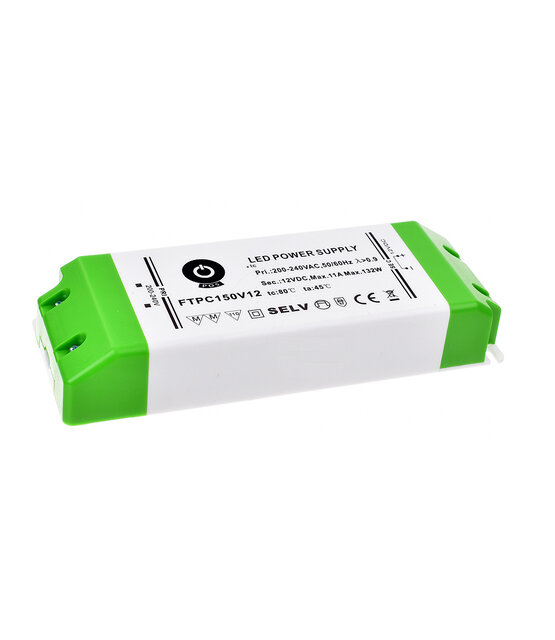 LED voeding 132 watt 12 volt 11 ampere - IP20 - compact