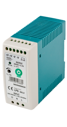 DIN Rail LED voeding 40 watt 24 volt 1,70 Ampère - IP20 - MDIN40W24