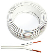 LED strip aansluitkabel 2-polig, YZWL 2×0,75mm - 50 meter rol - wit