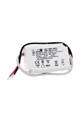 LED voeding 12 watt 12 volt 1 Ampère - IP20