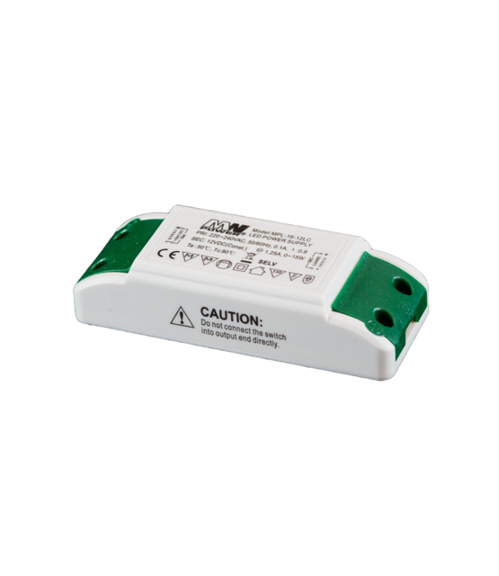 LED voeding 16 watt 12 volt 1,25 Ampère - IP20