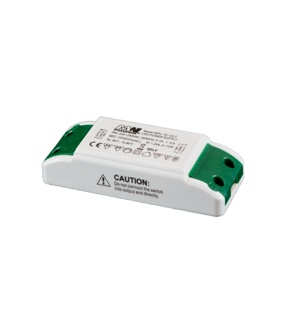 LED voeding 16 watt 12 volt 1,25 Ampère - IP20