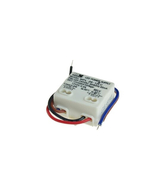 Wandcontactdoos Mini LED voeding 6 watt 12 volt 0,5 Ampère - IP20 - MPL-06-12