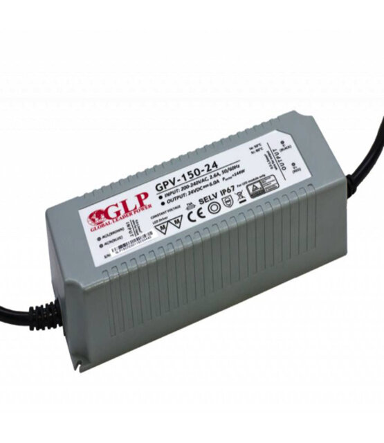 LED voeding 150 watt 24 volt 6,25 Ampère – IP67 waterdicht – GLP GPV-150-24