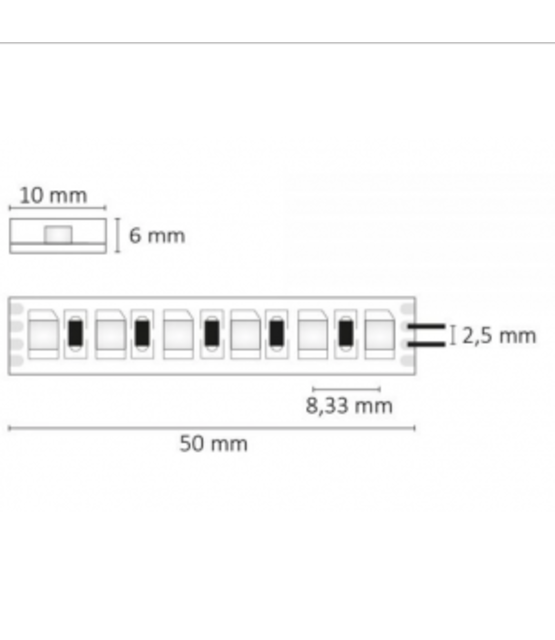 10 meter waterdichte 120 LED RGB LED Strip RGB 12W 1000 lm/meter IP67 24VDC