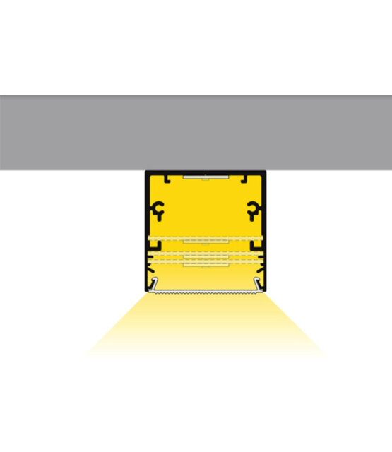 Zwart LED XXL profiel 3 meter met afdekking 53 mm x 53 mm - XL53ZWART