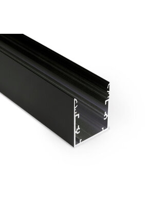 Zwart LED XXL profiel 4 meter met afdekking 53 mm x 53 mm - XL53ZWART