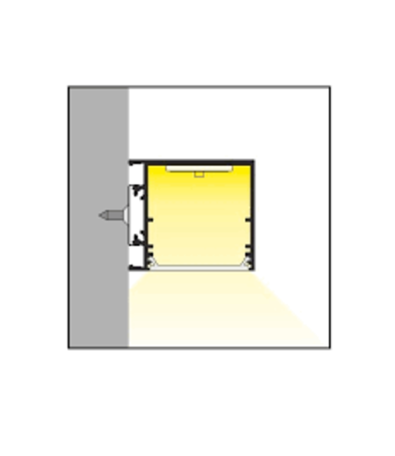 LED profiel met de zijkant geopend 2 meter met afdekking 33,40 mm x 38 mm - PN30.C1ALU