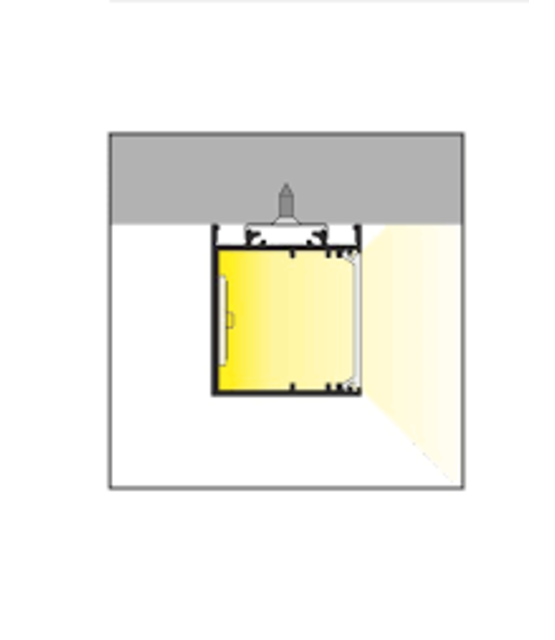 LED profiel met de zijkant geopend 2 meter met afdekking 33,40 mm x 38 mm - PN30.C1ALU