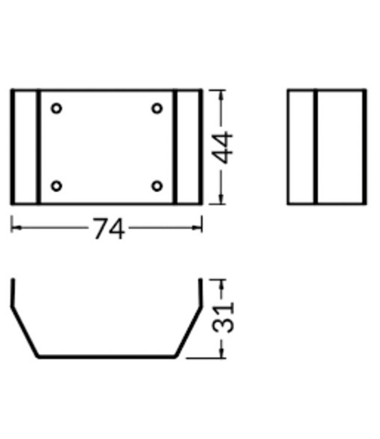 LED XXL inbouw profiel 2 meter met afdekking 77 mm x 36 mm - XL70WIT