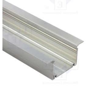 LED XXL inbouw profiel 2 meter met afdekking 77 mm x 36 mm - XL70ALU