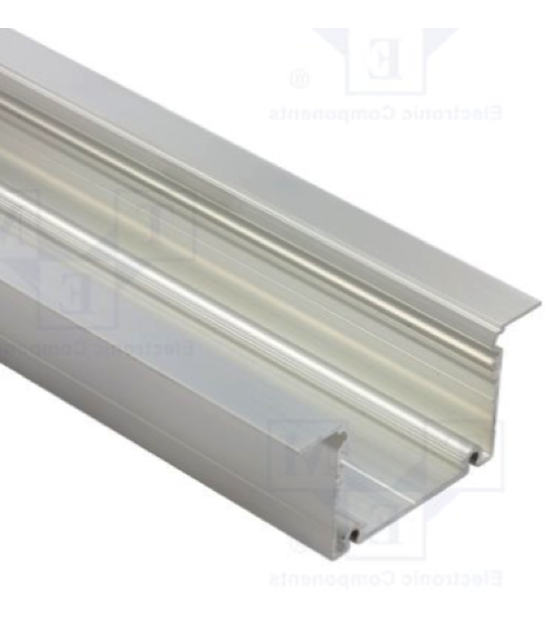 LED XXL inbouw profiel 2 meter met afdekking 77 mm x 36 mm - XL70ALU