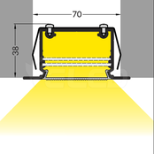 LED XXL inbouw profiel 2 meter met afdekking 77 mm x 36 mm - XL70ALU