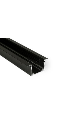 LED XXL inbouw profiel 2 meter met afdekking 77 mm x 36 mm - XL70ZWART