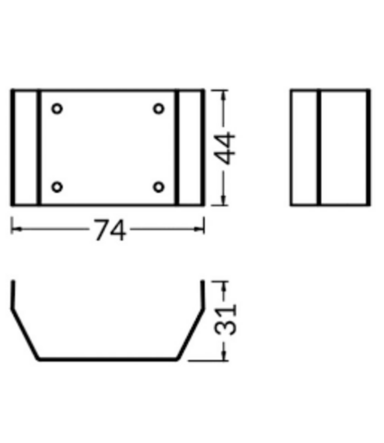 LED XXL inbouw profiel 2 meter met afdekking 77 mm x 36 mm - XL70ZWART