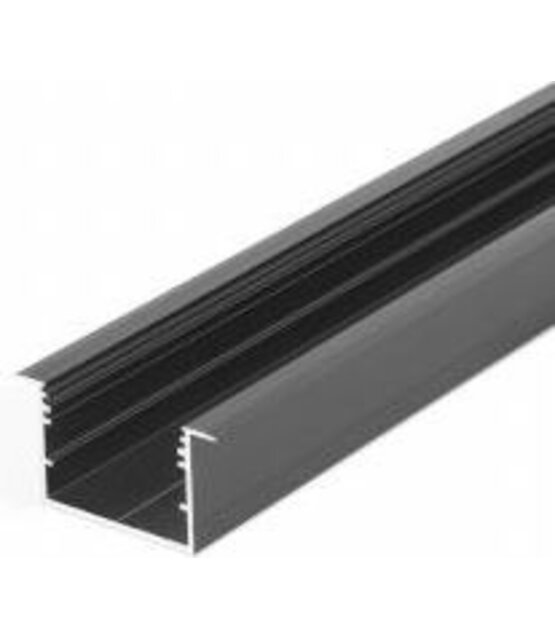 LED XXL inbouw profiel 2 meter met afdekking 77 mm x 36 mm - XL70ZWART