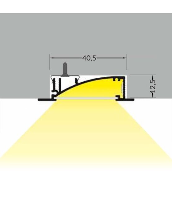 10 X LED inbouw profiel 4 meter 53 mm x 13,5 mm F8ALU
