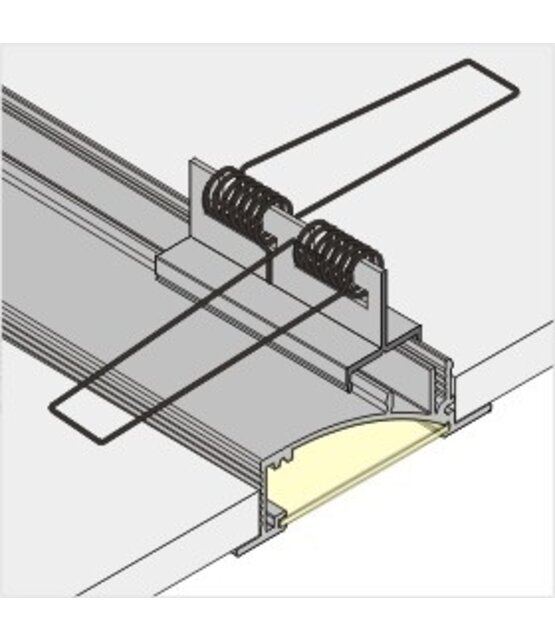 Wit LED inbouw profiel 4 meter 53 mm x 13,5 mm F8WIT