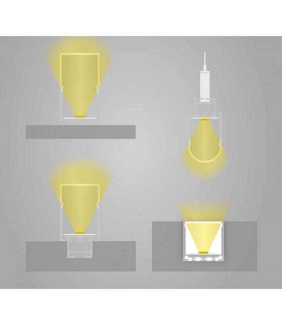 LED XL profiel 2 meter met lage afdekking 33,4mm x 29,6mm - XL11ALU