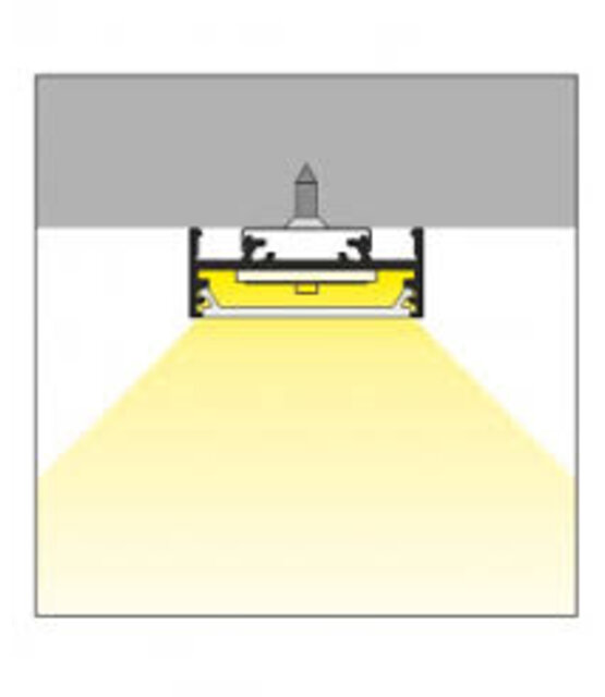 Wit LED XL profiel 2 meter met lage afdekking 33,4 x 12,8 mm - XL10WIT