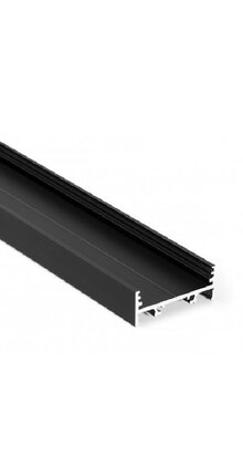Zwart LED XL profiel 2 meter met lage afdekking 33,4mm x 12,8mm - XL10ZWART