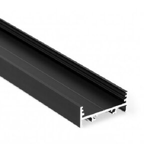 Zwart LED XL profiel 2 meter met lage afdekking 33,4mm x 12,8mm - XL10ZWART