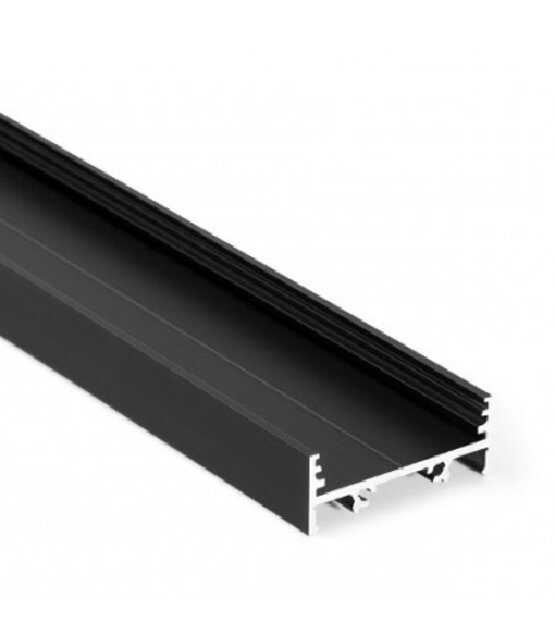 Zwart LED XL profiel 2 meter met lage afdekking 33,4mm x 12,8mm - XL10ZWART