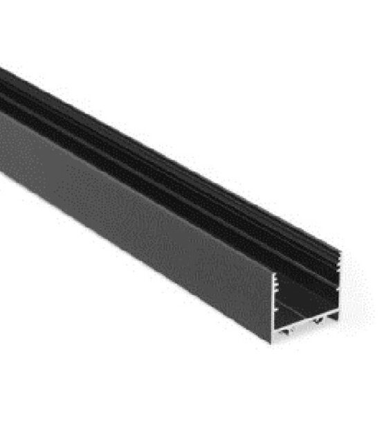 Zwart LED XL profiel 4 meter met lage afdekking 33,4mm x 29,6mm - XL11ZWART