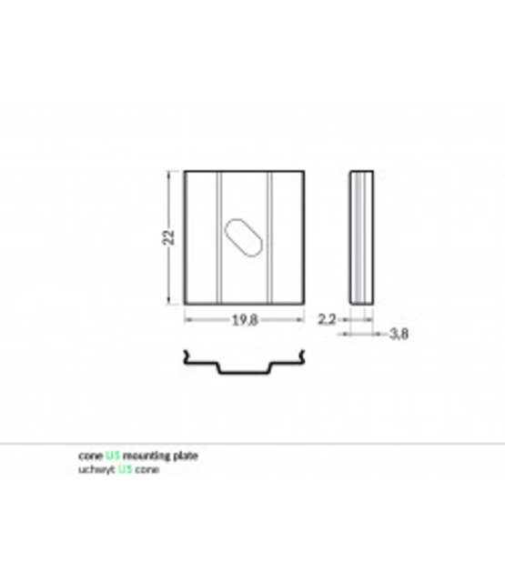 Montageklem buigbaar LED profiel F12 serie F12WIT, F12ALU, F12ZWART inclusief schroefje