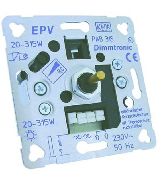 Triac dimbare inbouw wanddimmer 1 - 200 VA