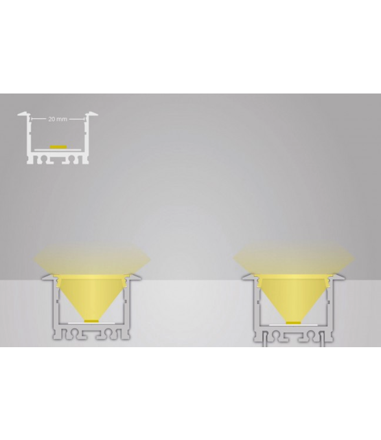 Inbouw LED profiel profiel 2 meter met vlakke afdekking 30 mm x 23 mm - XLinbouw08ALU