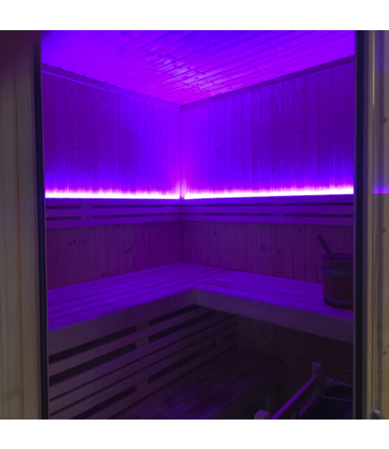 PRO complete set LED strip RGBWW voor sauna's IP68 24vdc - 5 meter