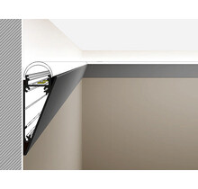 Wit LED strip wandprofiel 3 meter met afdekking 55 mm x 23 mm - WALLE12WIT