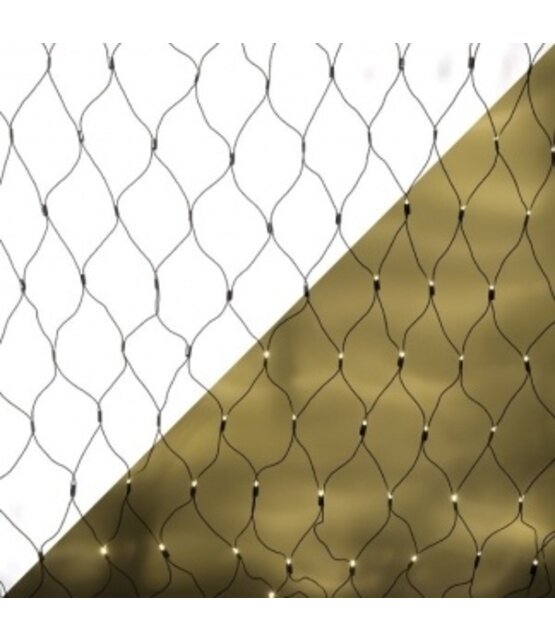 Kerstverlichting netvorm 320 LED warm wit 3 meter - groene kabel