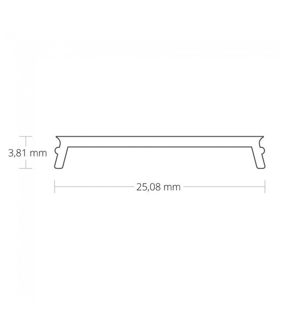 Extra 2 meter Losse LED profiel afdekking – Opaal – 25,8mm -  GIPS05.C1ALU