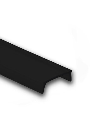 Zwarte 6 meter Losse LED profiel klikafdekking  - Zwart - 12,4mm 01, 02, 03, 08, stuc100, stuc200, gips100, gips200