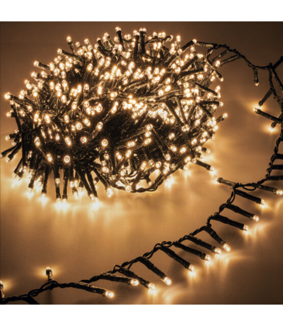 Cluster Kerstverlichting warm wit 8 meter 400 LED voor binnen & buiten