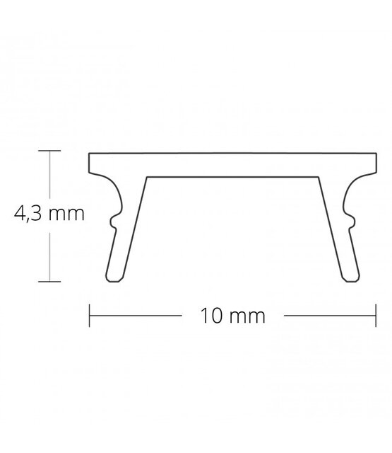 2 meter zwarte Losse LED profiel afdekking – ZWART – SLIM08ALU / SLIM08ZWART