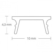 Extra 6 meter Losse LED profiel afdekking - Opaal - SLIM08ALU / SLIM08ZWART