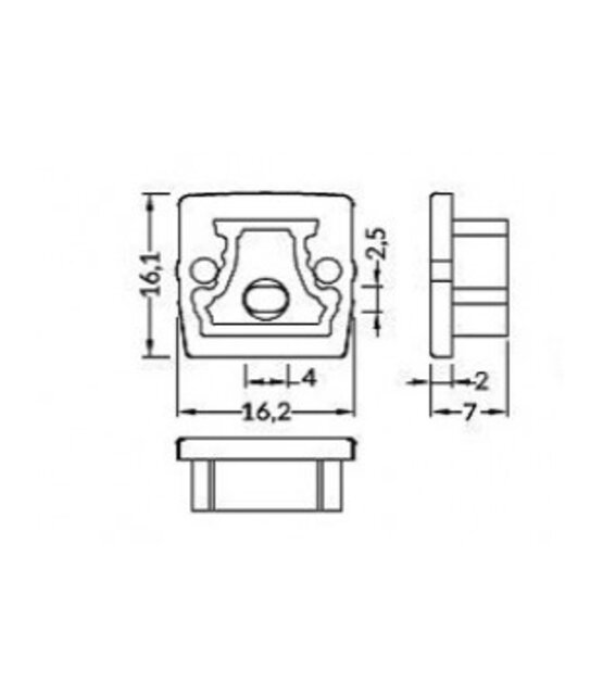 Eindkap zonder kabeldoorvoer Vloer12 / Garage12
