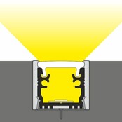 LED strip garage profiel 2 meter met afdekking 15,8 mm x 13,70 mm - Garage12