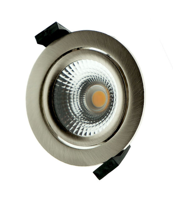 Ronde LED inbouwspot ZWART - kantelbaar - 5W 3000k warm wit - Gatmaat 75mm - IP54
