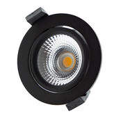 Ronde LED inbouwspot ZWART - kantelbaar - 5W 3000k warm wit - Gatmaat 75mm - IP54