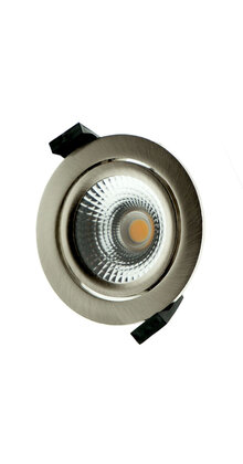 LED inbouwspot ROND - RVS - kantelbaar - 5W 2700k extra warm wit - Gatmaat 75mm - IP54