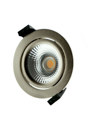 LED inbouwspot RVS - kantelbaar - 5W 4000k natuurlijk warm wit - Gatmaat 75mm - IP54
