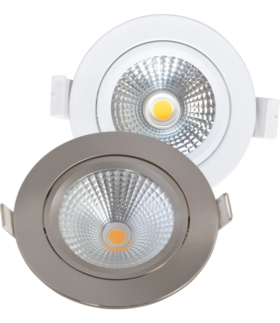 DIM TO WARM LED inbouwspot RVS - kantelbaar - 5W 2000-3000K - Gatmaat 75mm - IP54